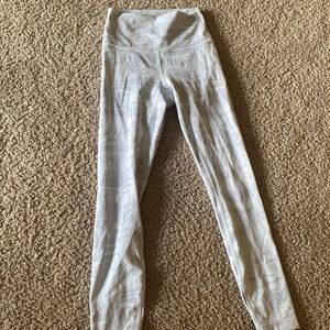 Lululemon white and grey camo leggings.